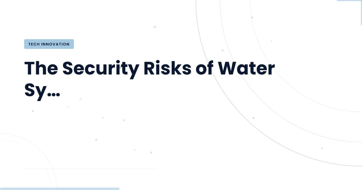 Why Water System Controllers Should Stay Offline