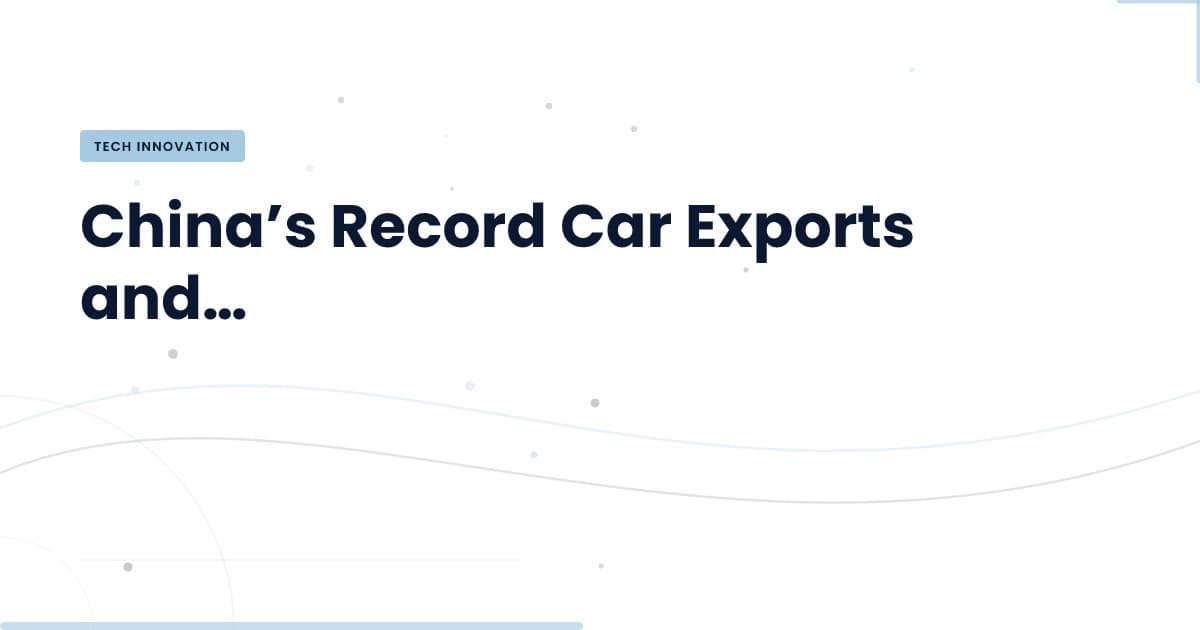 China's Car Export Surge: What It Means for Global Markets