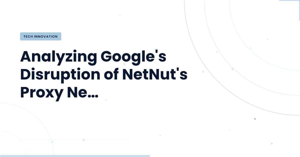 The Implications of Google's Disruption of NetNut's Proxy Network