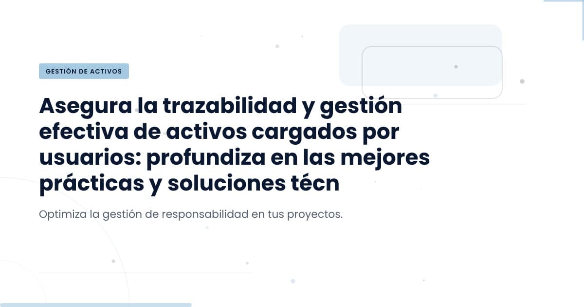 ¿Cómo gestionar la responsabilidad de los activos subidos?
