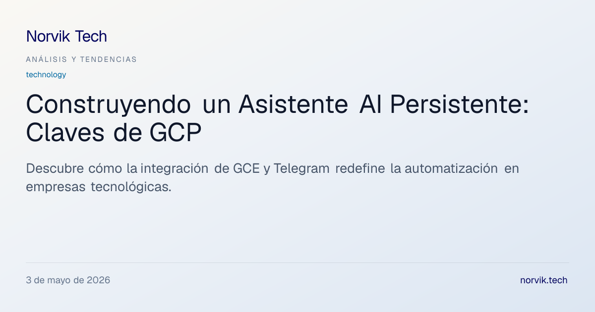 Análisis Técnico: Asistente AI Persistente con GCP… | Norvik Tech