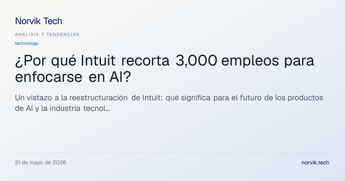 Análisis Técnico: La Reestructuración de Intuit y… | Norvik Tech