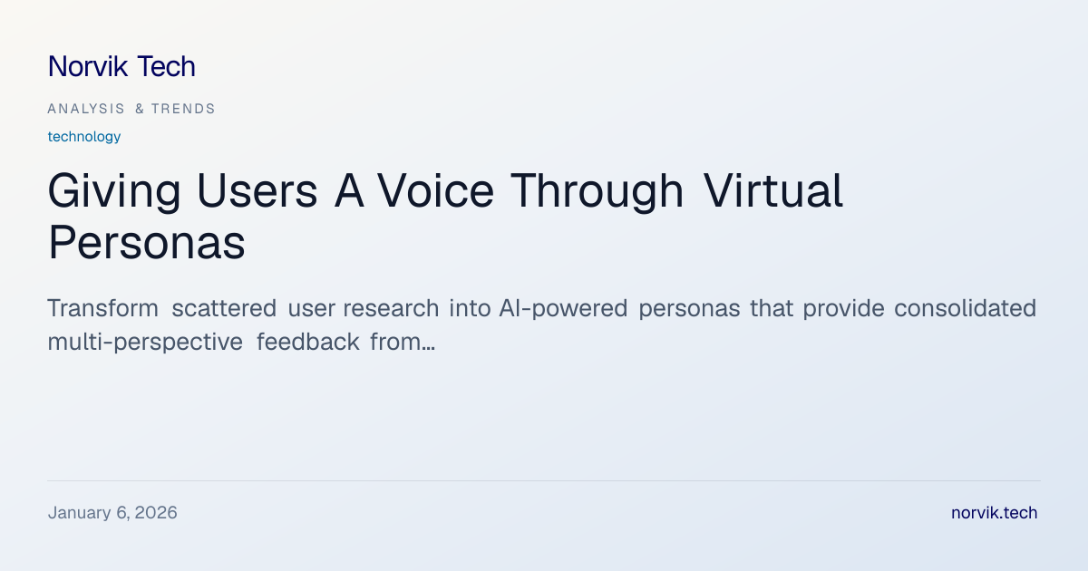 Análisis Técnico: Virtual Personas con IA para Fee… | Norvik Tech