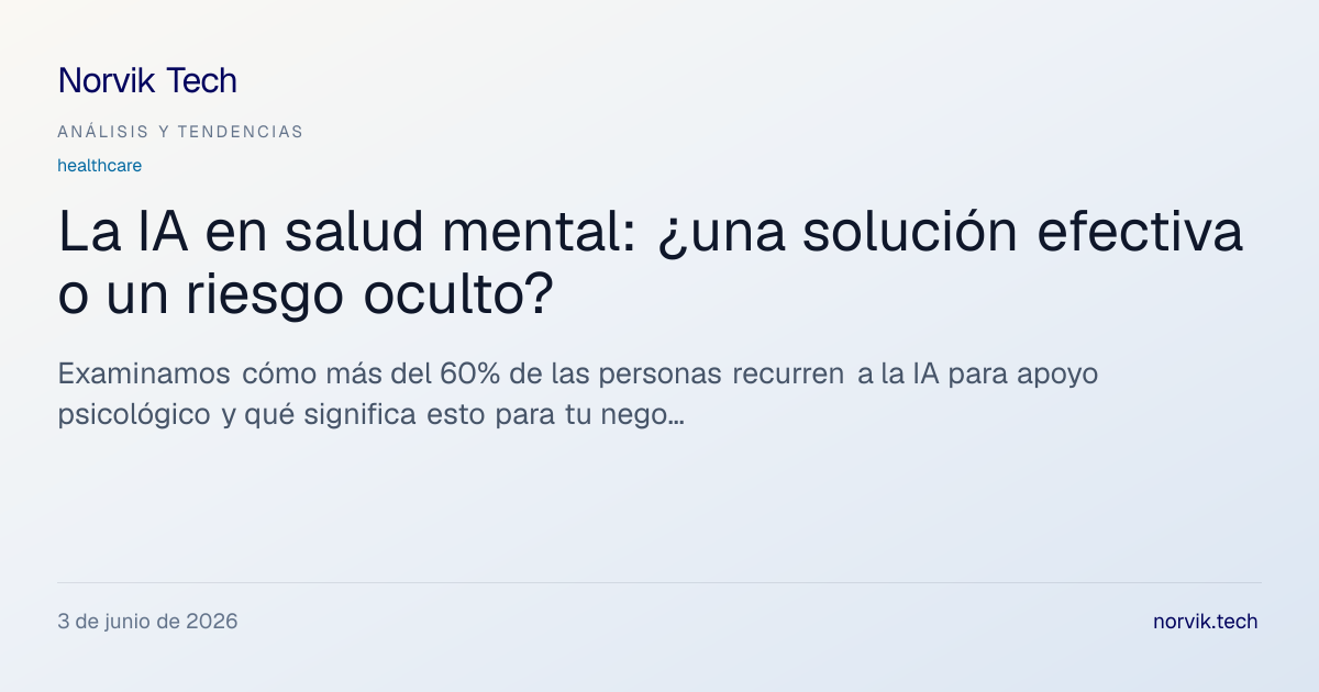 Análisis Técnico: La Inteligencia Artificial como… | Norvik Tech