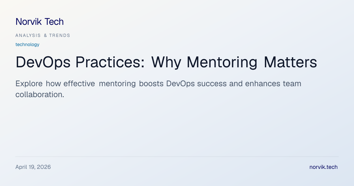 Understanding DevOps and Mentoring in Modern Web D… | Norvik Tech