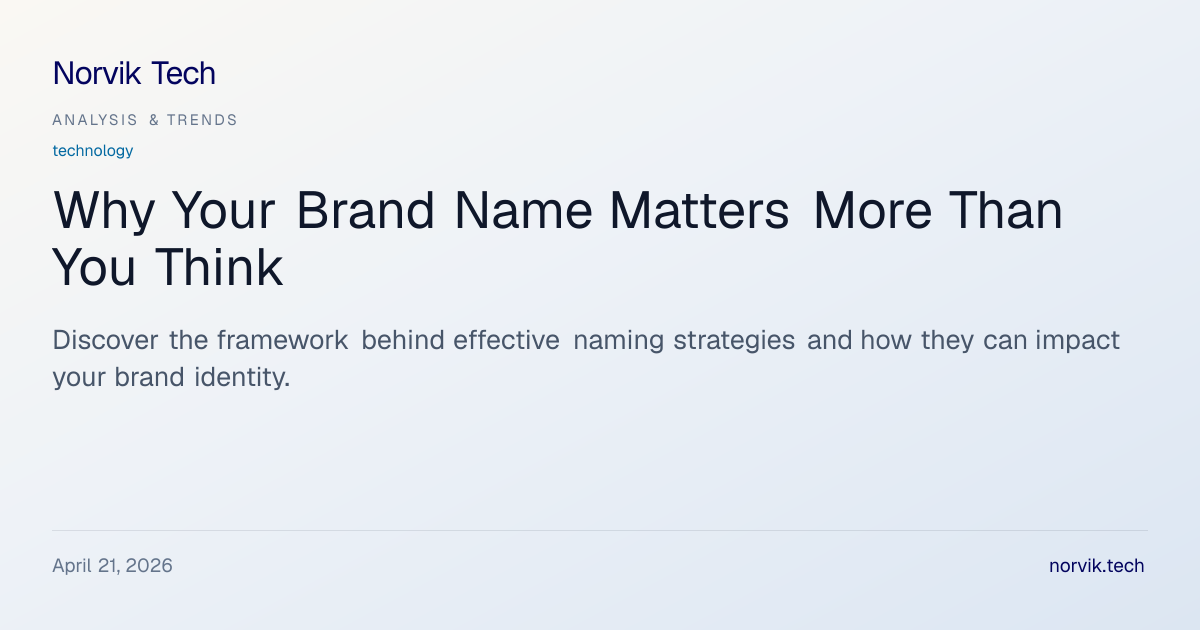 In-Depth Analysis: The Naming Framework for Brands | Norvik Tech