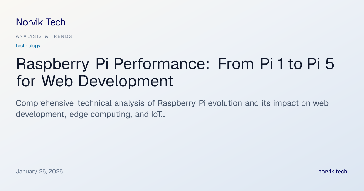 Raspberry Pi Drag Race: Performance Analysis for W… | Norvik Tech
