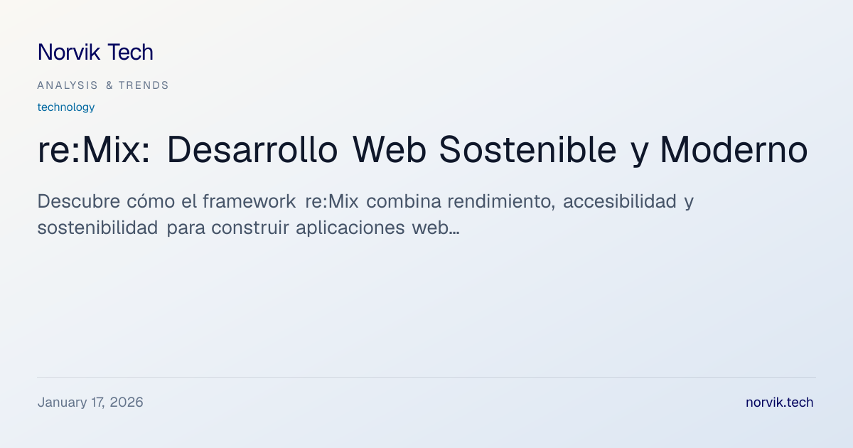 Análisis Técnico: re:Mix, el Framework Web Moderno… | Norvik Tech