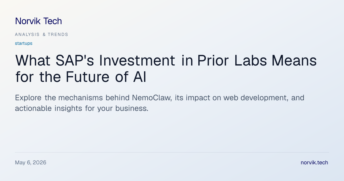 SAP's $1.16B Investment in Prior Labs: A Deep Dive… | Norvik Tech