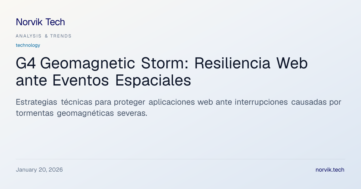 Análisis Técnico: G4 Geomagnetic Storm y su Impact… | Norvik Tech