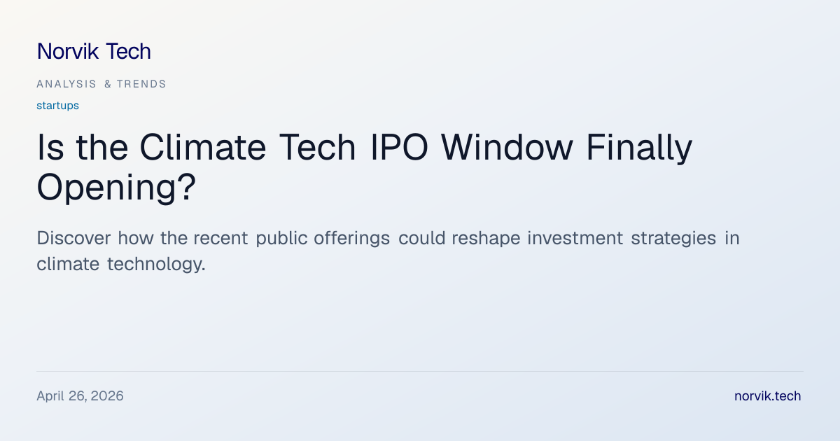 Analyzing the Climate Tech IPO Window: What Comes… | Norvik Tech